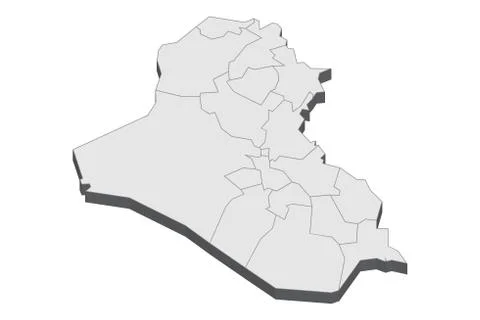 3D Map Of Iraq Stock Illustration