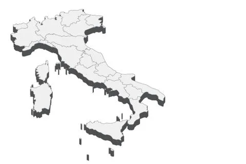 3D Map Of Italy Illustrazione stock