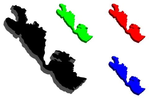 3D map of Ithaca Stock Illustration