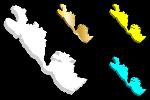 3D map of Ithaca Stock Illustration
