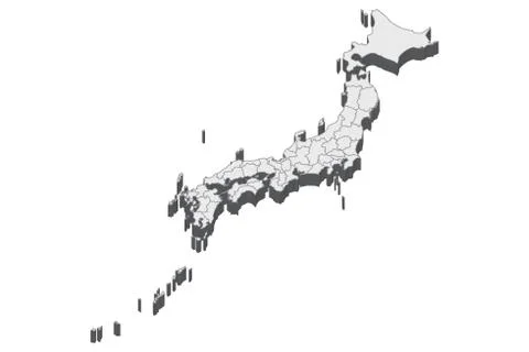 3D Map Of Japan Stock Illustration