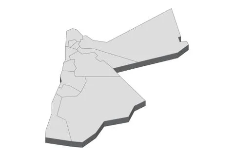 3D Map Of Jordan Stock Illustration