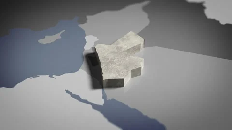 3D Map Jordan, Jordanian, Amman, Asia, 4K Stock Footage 336114004
