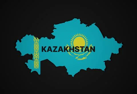 3d map of Kazakhstan Illustrazione stock