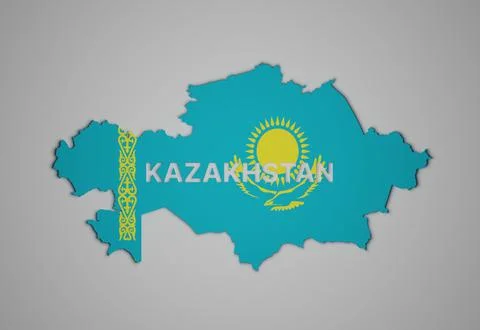 3d map of Kazakhstan Illustrazione stock