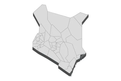 3D Map Of Kenya Stock Illustration
