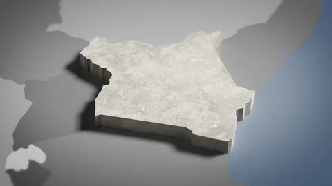 3D Map Kenya, Kenyan, Nairobi, Africa 4K Stock Footage 336114422