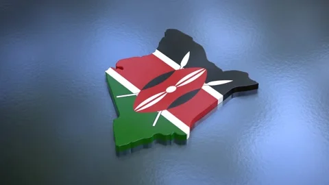 3D map of Kenya with luma matte Video stock 282363645