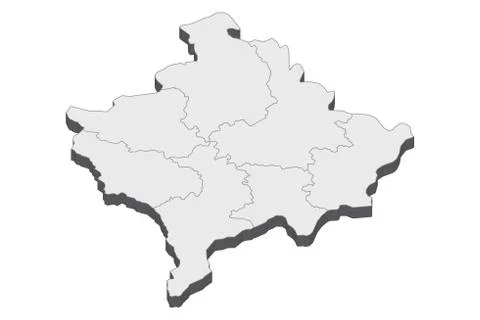 3D Map Of Kosovo Stock Illustration