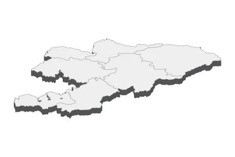 3D Map Of Kyrgyzstan Stock Illustration
