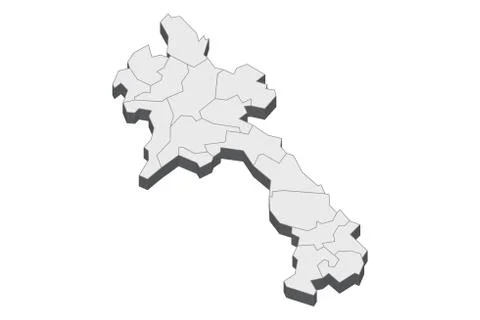 3D Map Of Laos Stock Illustration