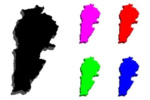 3D map of Lebanon Stock Illustration