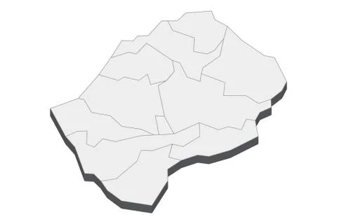 3D Map Of Lesotho Stock Illustration