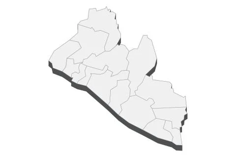 3D Map Of Liberia Stock Illustration