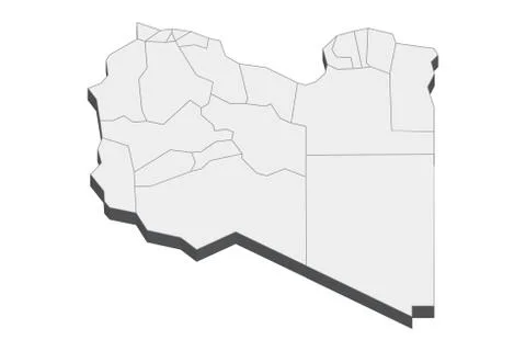 3D Map Of Libya Stock Illustration