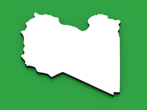 3D map of Libya on the national flag Illustrazione stock