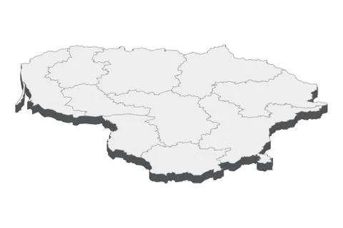 3D Map Of Lithuania Stock Illustration
