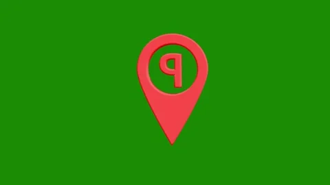 3D map location pin rotating animation. Video stock 320329085