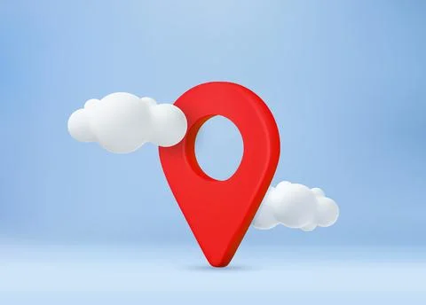 3D map location point marker of map or navigation pin icon sign Stock Illustration