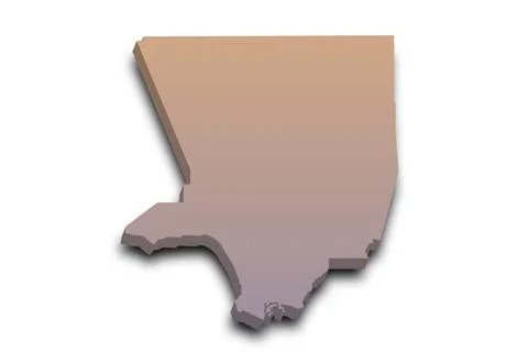 3d Map of Los Angeles County with color. California, United State of Americ.. Stock Illustration