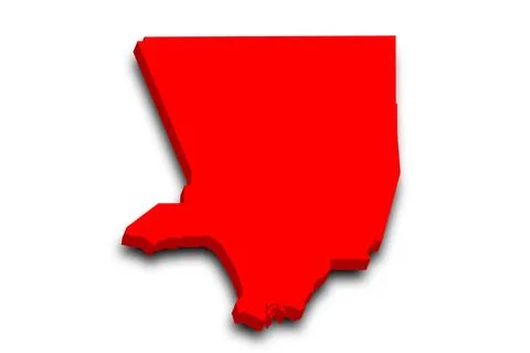 3d Map of Los Angeles County with color. California, United State of Americ.. Stock Illustration