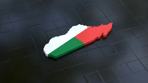 3D Map of Madagascar on Black Textured Floor Stock Footage 284022618
