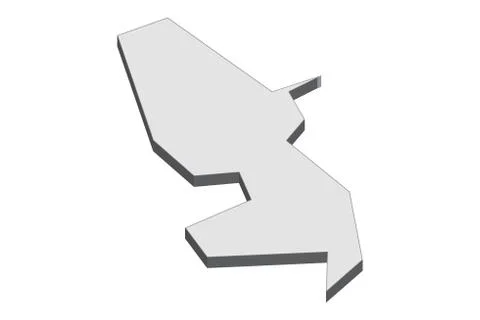 3D Map Of Martinique Stock Illustration