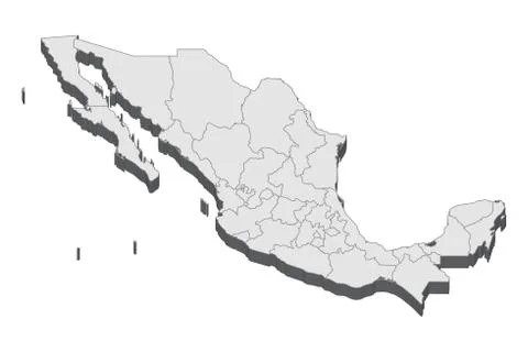 3D Map Of Mexico Stock Illustration