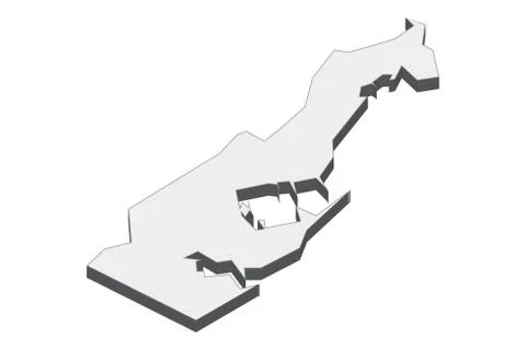 3D Map Of Monaco Stock Illustration