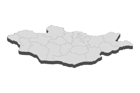 3D Map Of Mongolia Stock Illustration