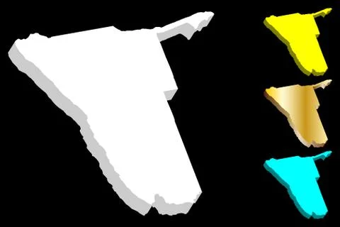 3D map of Namibia Stock Illustration