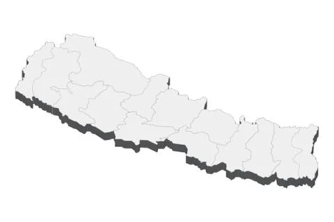 3D Map Of Nepal Stock Illustration
