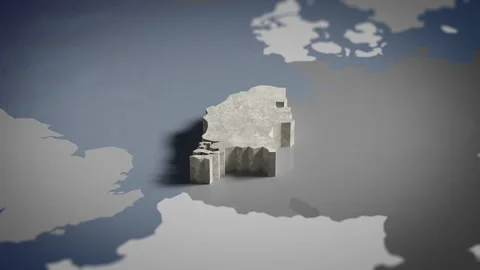 3D Map Netherlands, Dutch , Amsterdam, Europe, 4K Stock Footage 336115884