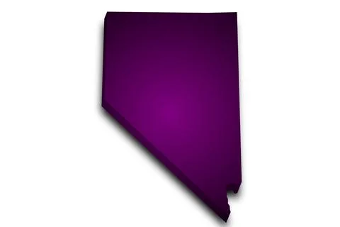 3d Map of Nevada state with color. United State of America, US, United State Stock Illustration