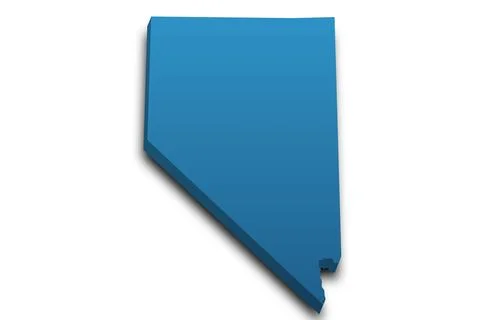 3d Map of Nevada state with color. United State of America, US, United State Stock Illustration