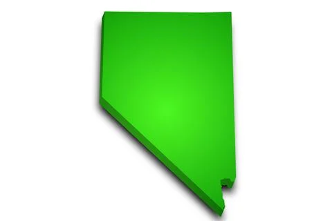 3d Map of Nevada state with color. United State of America, US, United State Stock Illustration