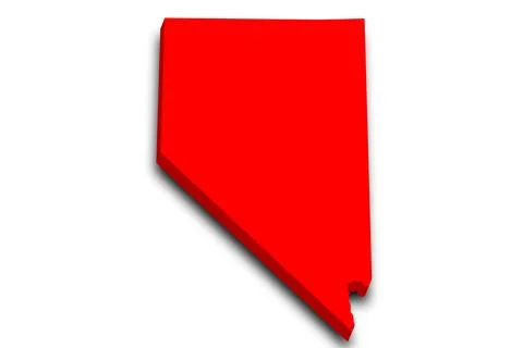 3d Map of Nevada state with color. United State of America, US, United State Illustrazione stock