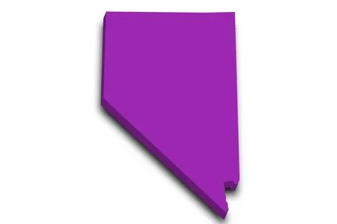 3d Map of Nevada state with color. United State of America, US, United State Stock Illustration