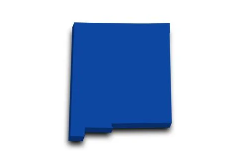 3d Map of New Mexico state with color. United State of America, US, United .. Stock Illustration