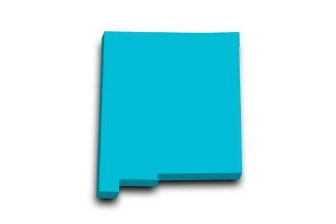 3d Map of New Mexico state with color. United State of America, US, United .. Stock Illustration