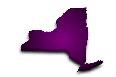 3d Map of New York state with color. United State of America, US, United Stat Stock Illustration