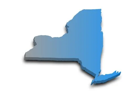 3d Map of New York state with color. United State of America, US, United Stat Stock Illustration