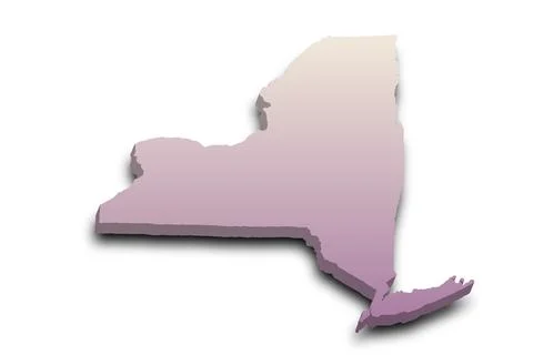 3d Map of New York state with color. United State of America, US, United Stat Stock Illustration