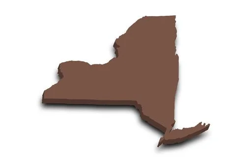 3d Map of New York state with color. United State of America, US, United Stat Stock Illustration