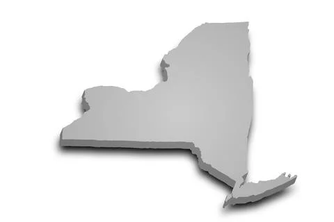 3d Map of New York state with color. United State of America, US, United Stat Stock Illustration