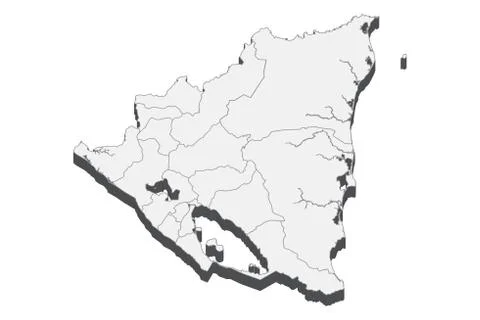 3D Map Of Nicaragua Stock Illustration