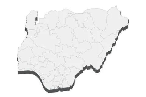 3D Map Of Nigeria Stock Illustration