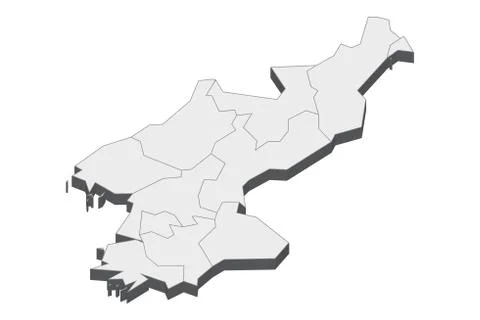 3D Map Of North Korea Stock Illustration
