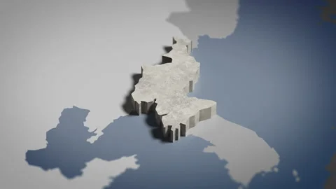 3D Map North Korea, North Korean, Pyongyang, Asia, 4K Stock Footage 336116268