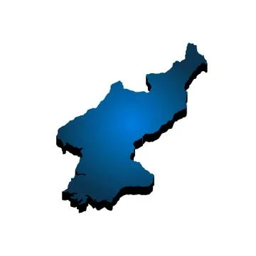 3D Map North Korea. Vector Illustration Illustrazione stock